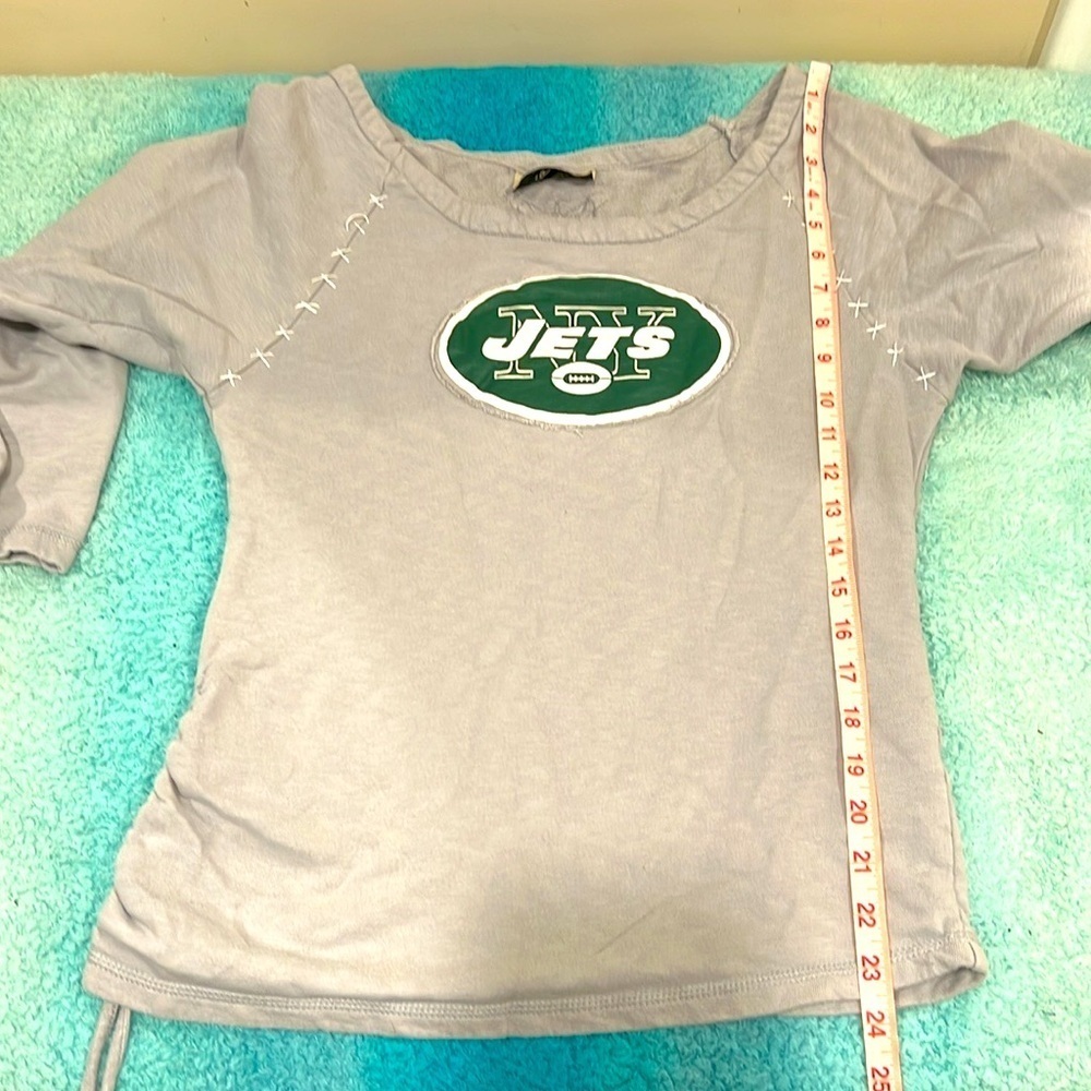🔥Jets Gray Women's Top with Logo Size L EC🔥 - Picture 6 of 8